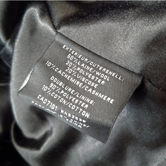 JONES NEW YORK Wool Cashmere Blend Winter Peacoat Button Down Jacket Black Sz 12 - Picture 10 of 10